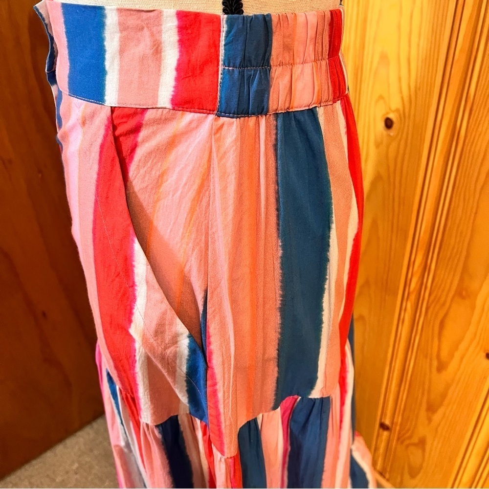 Oliphant Colorful Striped Button Front Maxi Skirt Sz-M - Picture 4 of 10